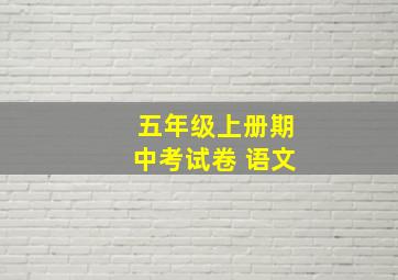 五年级上册期中考试卷 语文